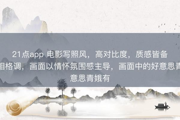 21点app 电影写照风,高对比度,质感皆备,照相格调,画面以情怀氛围感主导,画面中的好意思青娥有