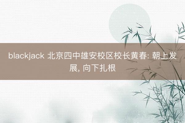 blackjack 北京四中雄安校区校长黄春: 朝上发展, 向下扎根