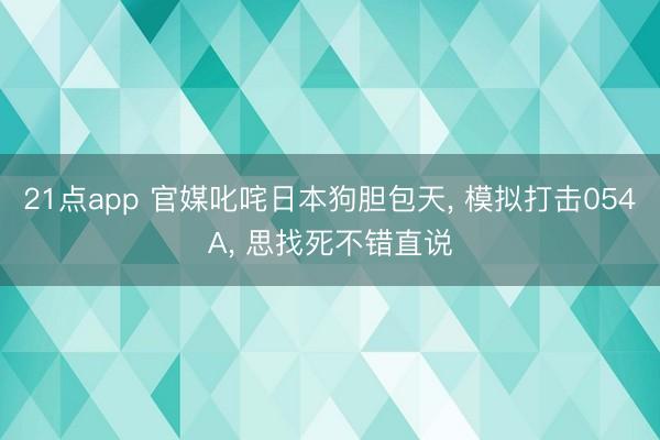 21点app 官媒叱咤日本狗胆包天, 模拟打击054A, 思找死不错直说