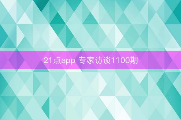 21点app 专家访谈1100期