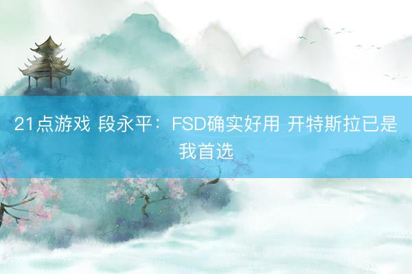 21点游戏 段永平：FSD确实好用 开特斯拉已是我首选