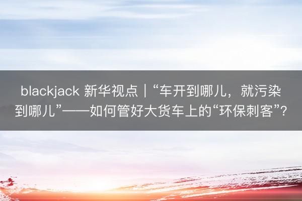 blackjack 新华视点｜“车开到哪儿，就污染到哪儿”——如何管好大货车上的“环保刺客”？