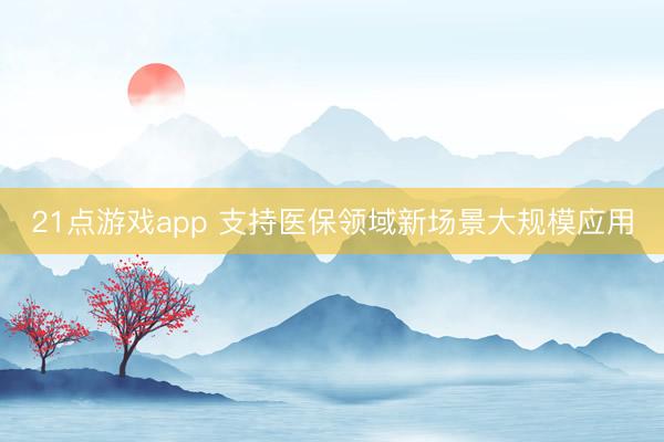 21点游戏app 支持医保领域新场景大规模应用