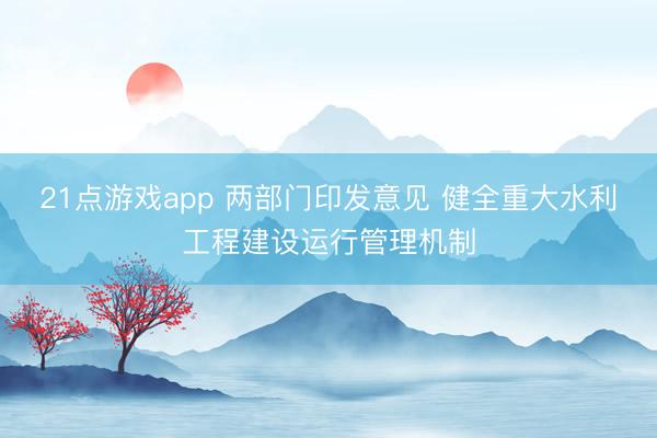 21点游戏app 两部门印发意见 健全重大水利工程建设运行管理机制