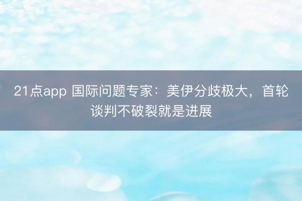 21点app 国际问题专家：美伊分歧极大，首轮谈判不破裂就是进展