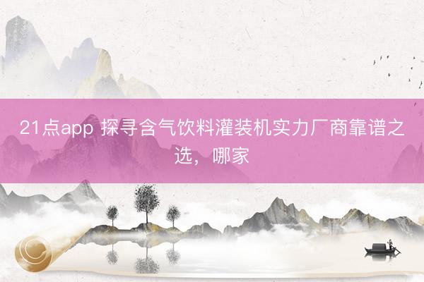 21点app 探寻含气饮料灌装机实力厂商靠谱之选，哪家