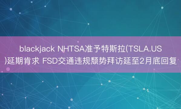 blackjack NHTSA准予特斯拉(TSLA.US)延期肯求 FSD交通违规颓势拜访延至2月底回复