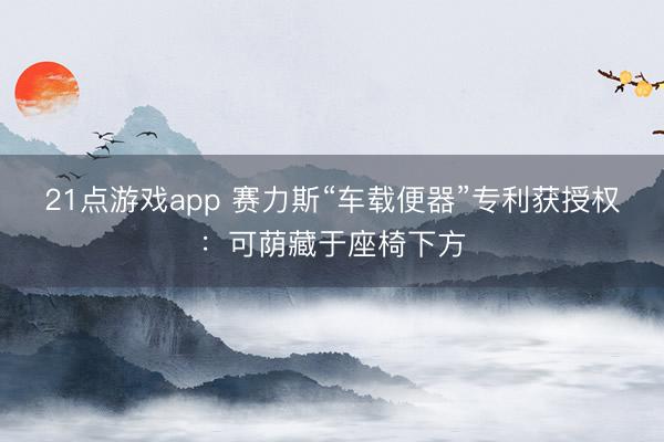 21点游戏app 赛力斯“车载便器”专利获授权:可荫藏于座椅下方