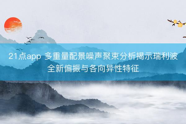 21点app 多重量配景噪声聚束分析揭示瑞利波全新偏振与各向异性特征