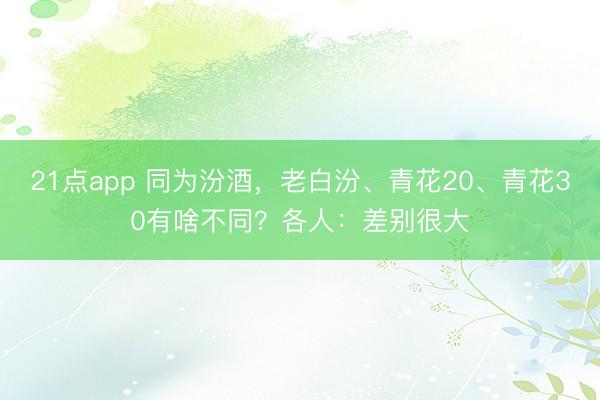 21点app 同为汾酒，老白汾、青花20、青花30有啥不同？各人：差别很大
