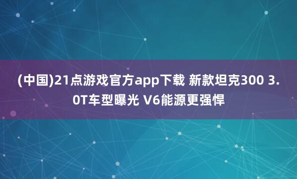 (中国)21点游戏官方app下载 新款坦克300 3.0T车型曝光 V6能源更强悍
