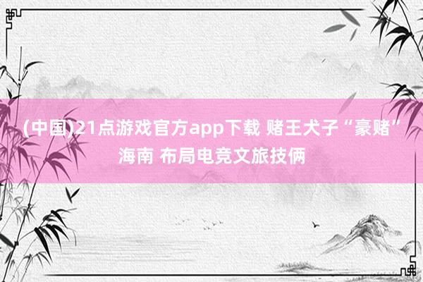(中国)21点游戏官方app下载 赌王犬子“豪赌”海南 布局电竞文旅技俩