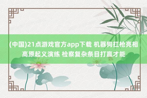 (中国)21点游戏官方app下载 机器狗扛枪亮相高原起义演练 检察复杂条目打赢才能